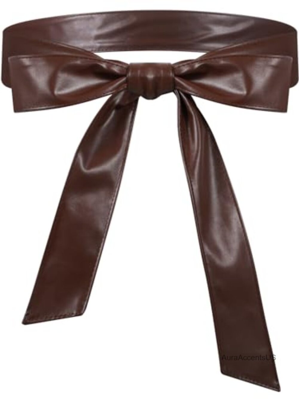 Women PU Leather Wrap Belt Obi Tie Waist Sash for Dress